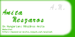 anita meszaros business card